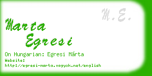 marta egresi business card
